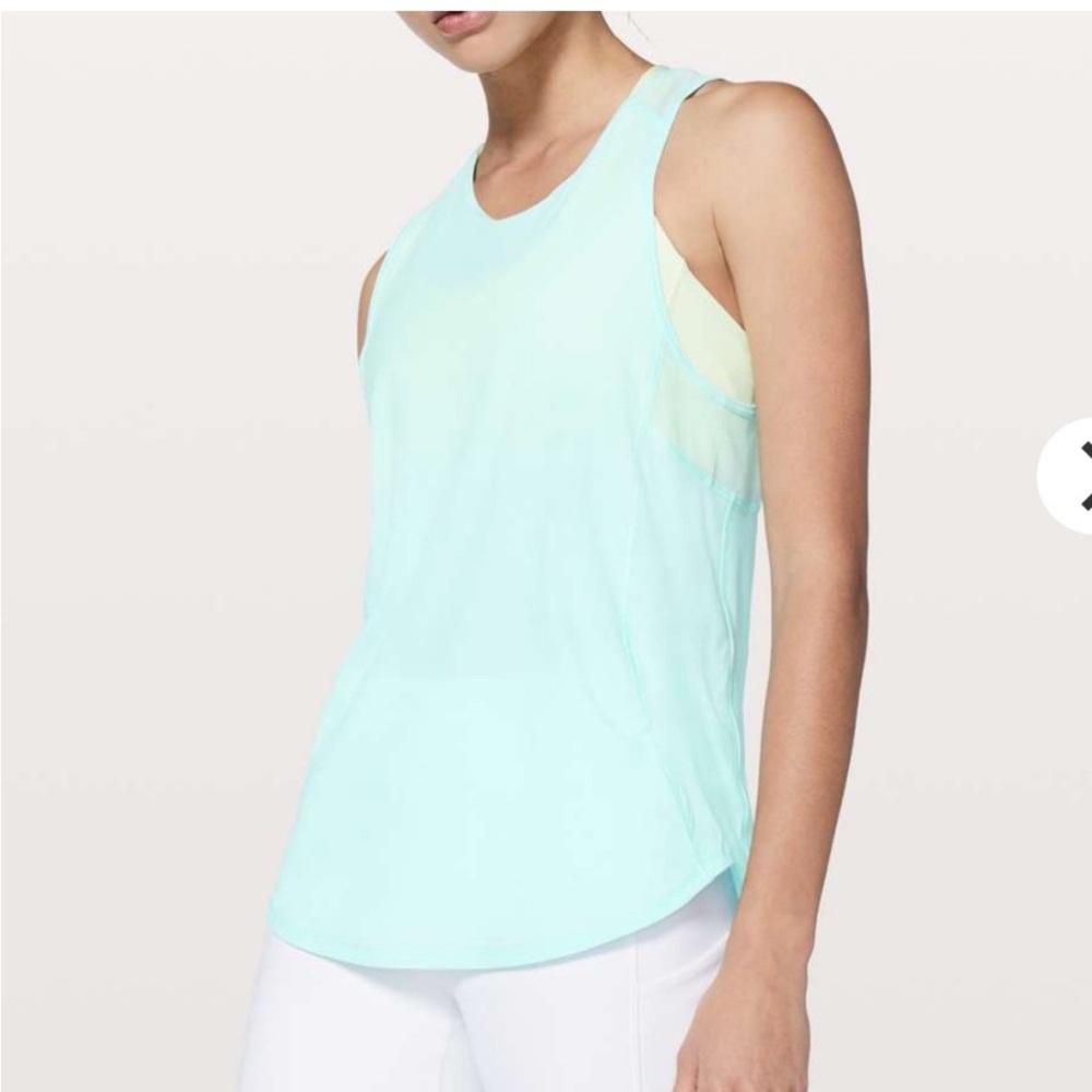 Lululemon Sculpt tank aquamarine size 6